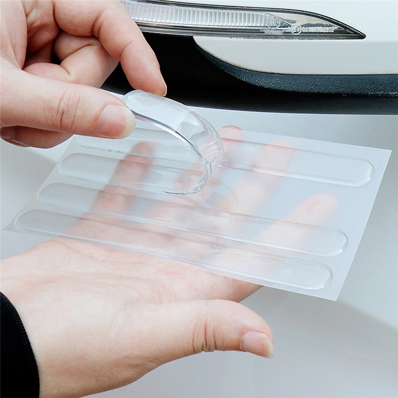 Set 4 miếng dán silicon trong suốt bảo vệ tay nắm cửa xe hơi chống trầy xước