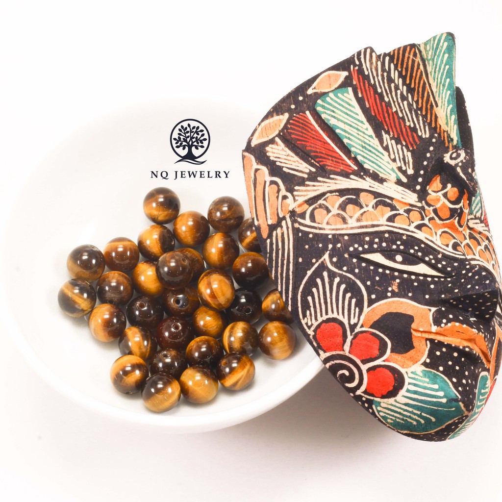 [Hạt lẻ] Hạt lẻ phong thủy xỏ vòng thủ công, handmade, DIY MH vàng nâu