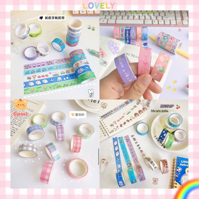 GIAO NGẪU NHIÊN Washi tape trang trí số, bullet journal 50 hình khác nhau