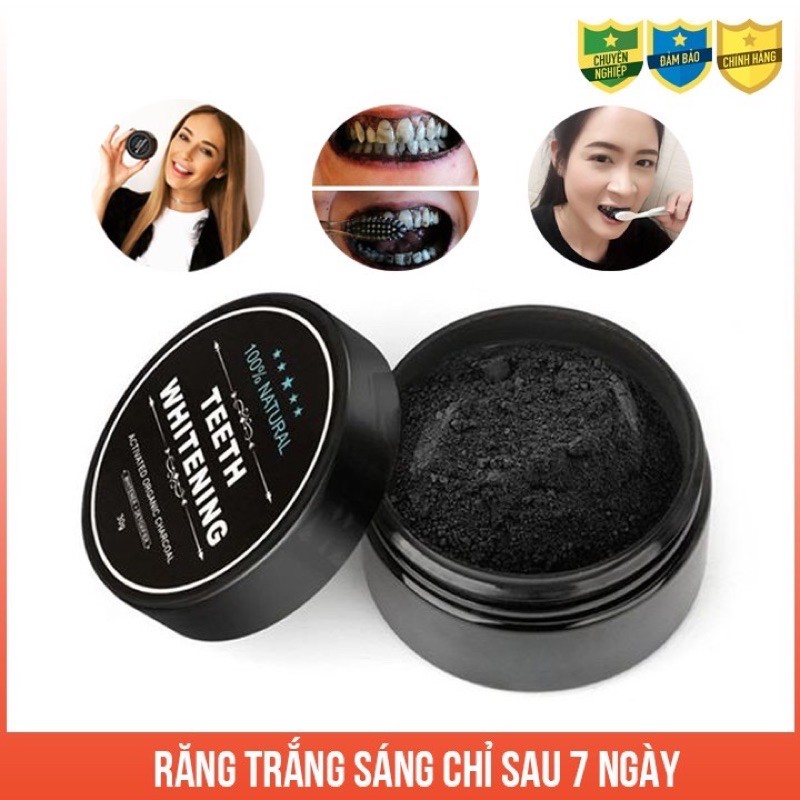 Tẩy trắng răng Than Hoạt Tính TEETH WHITENING- Làm Trắng Răng Vệ Sinh Răng An Toàn Tại Nhà Bằng Bột Than Tre