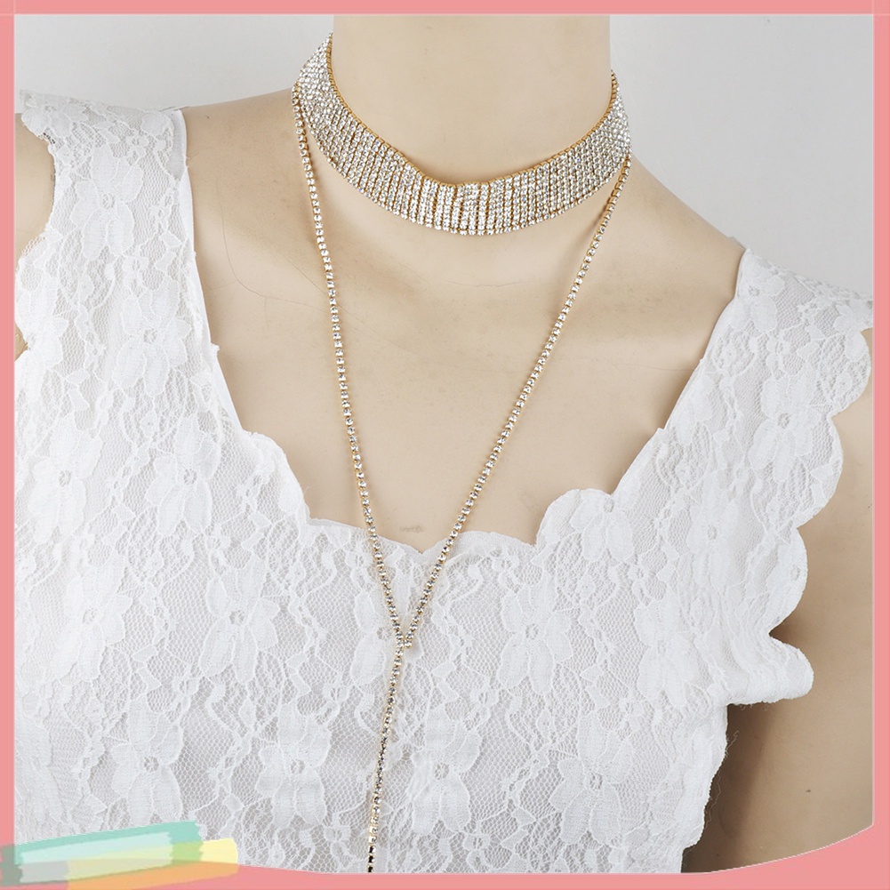 Vòng Cổ Choker Nhiều Lớp Đính Đá Thời Trang Cá Tính Cho Nữ