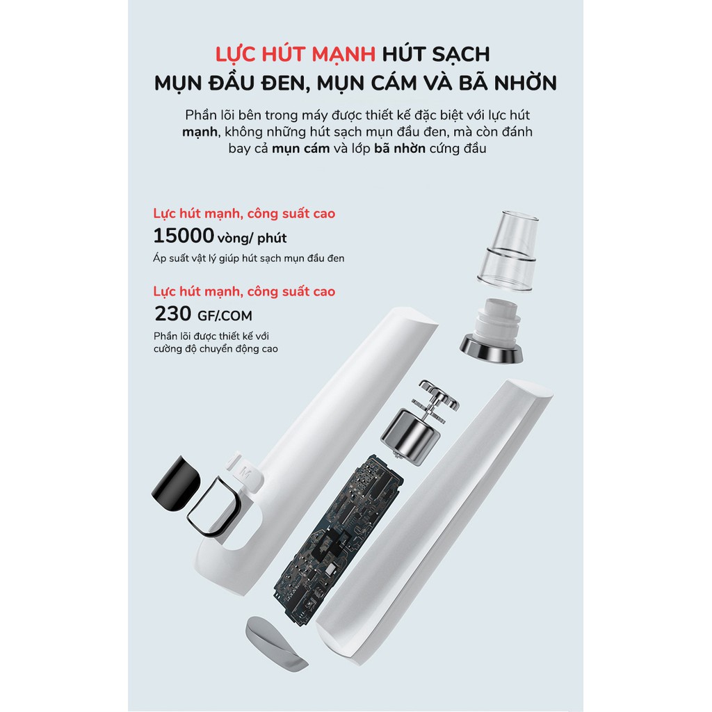 Máy hút mụn đầu đen vi tinh thể, se khít lỗ chân lông AINI COLLECTION - Hàng chính hãng Aini Việt Nam