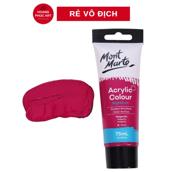 Màu acrylic Mont Marte 75ml - màu chuyên dụng vẽ áo, quần, túi, giày dép, tranh màu acrylic
