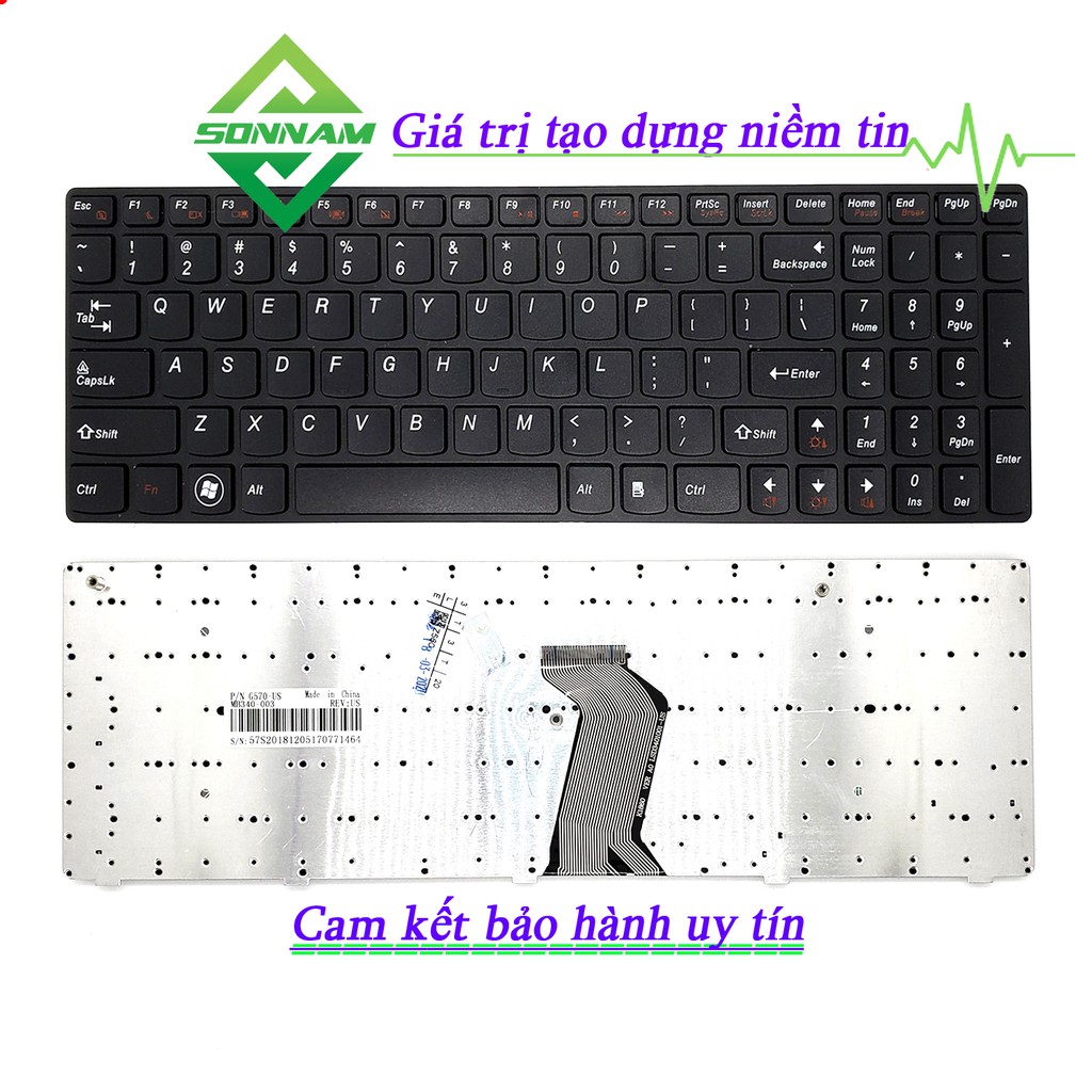 Bàn Phím Laptop Lenovo G570, G575, G770 - Bảo Hành Đổi Mới 9 Tháng
