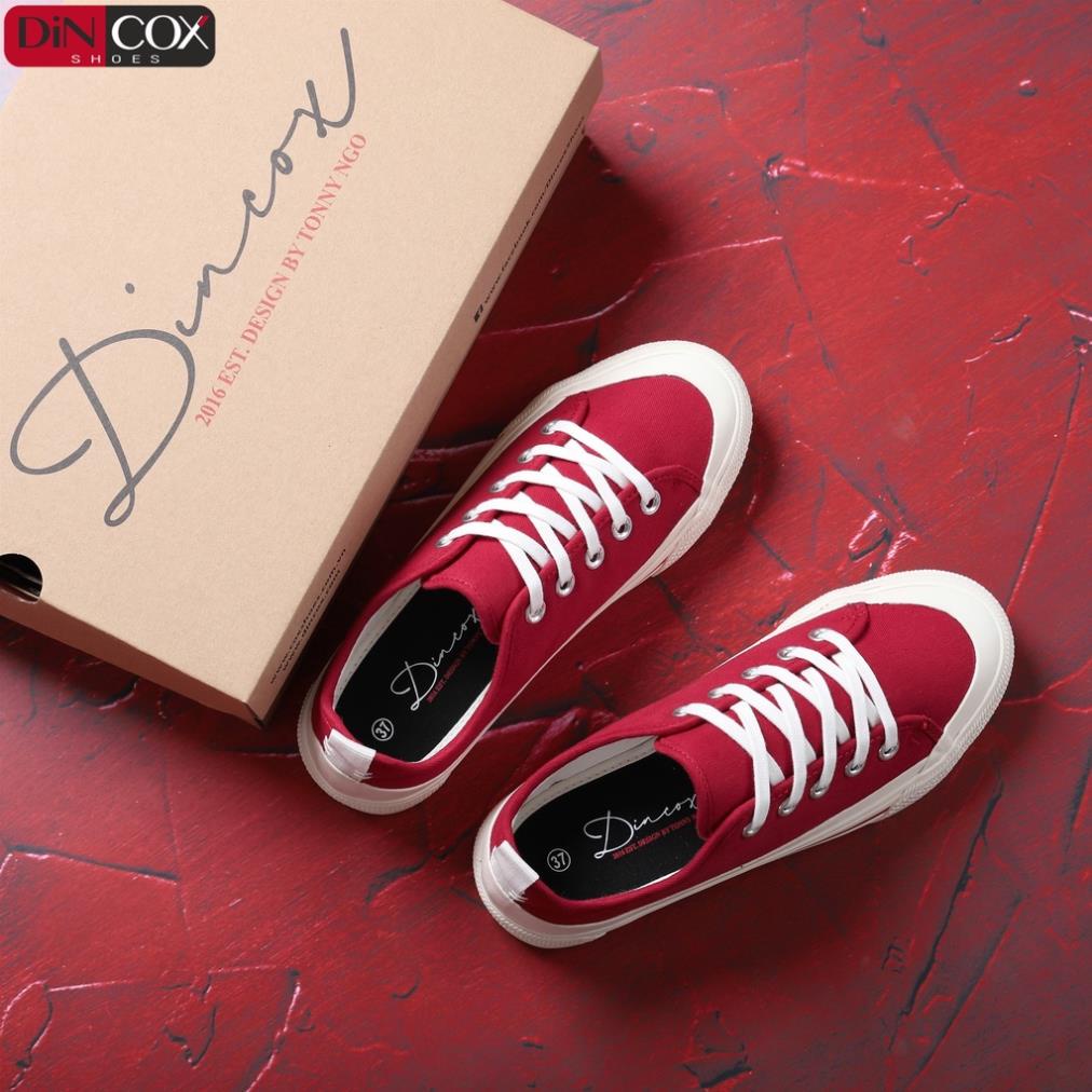 TTV Giày Sneaker Vải Nữ DINCOX C20 Nữ Tính Sang Trọng Red