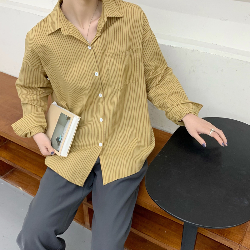 Áo Sơ Mi Nữ Tay Dài Họa Tiết Kẻ Sọc Đơn Giản Thời Trang