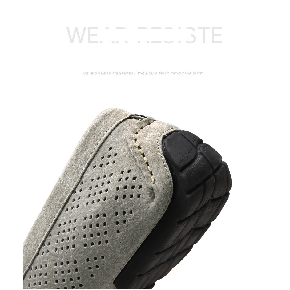 Giày lười da lộn phong cách vintage cho nam