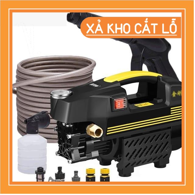 Máy rửa xe tự hút nước áp lực cao, công suất 1800w, tặng kèm bình tạo bọt