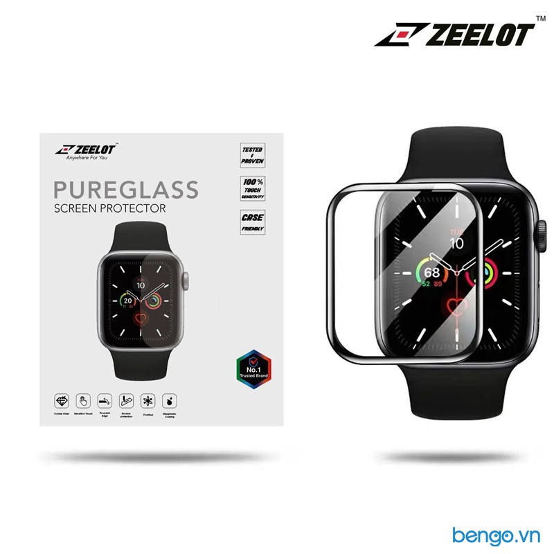 Dán Cường Lực Apple Watch Zeelot Nanometer Clear Full Keo/Full Keo Chống Vân Tay