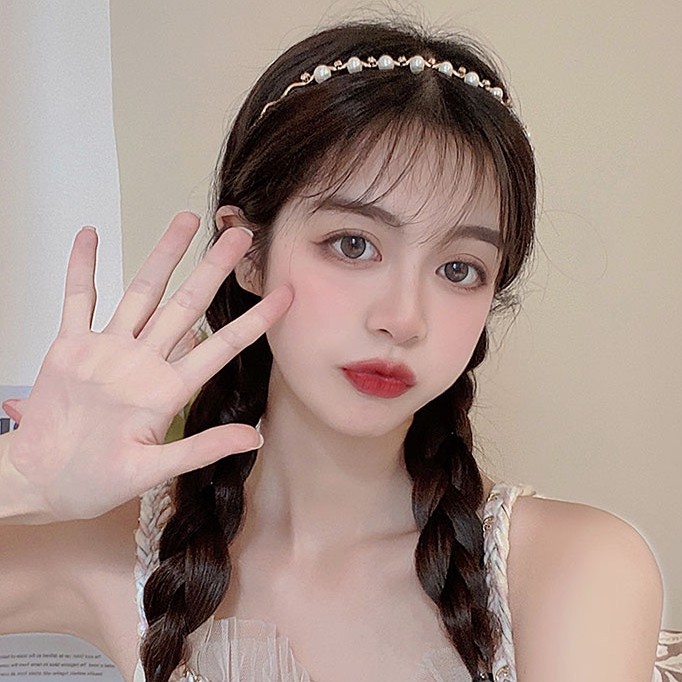 Cài tóc đính ngọc trai phong cách thời trang retro Pháp mới 2021
