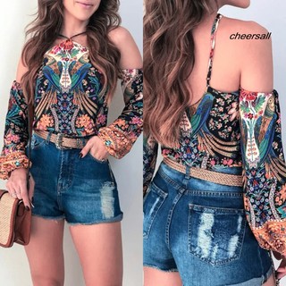 Áo Kiểu GUB Tay Dài Hở Lưng Phong Cách Boho Quyến Rũ