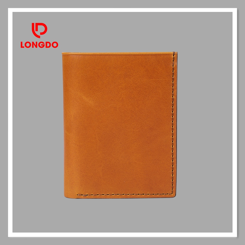 Ví da bò nam cao cấp - Cam kết da bò thật 100% - Ví đứng - Hàng chính hãng thương hiệu Longdo Leather - BD01
