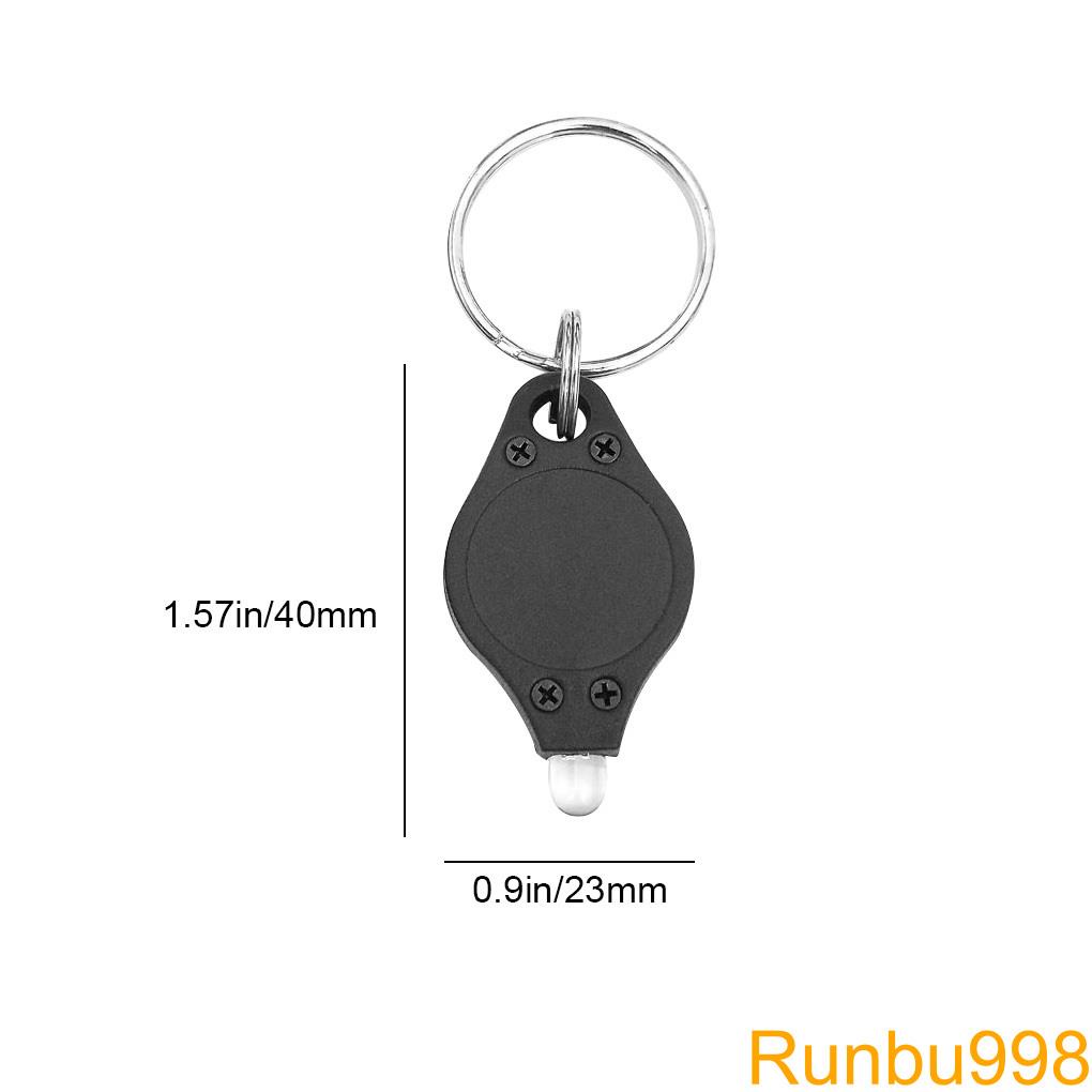 Runbu-3pcs Mini LED Flashlight Purple Light UV Torch Keychain Lamp Pocket Key Ring Torch