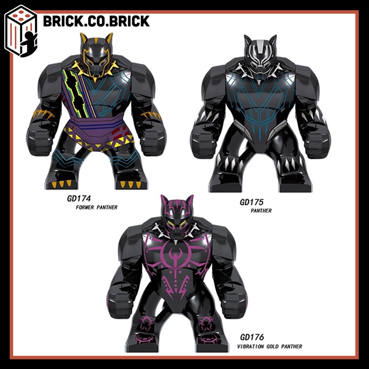 Người Báo Đen Đồ Chơi Lắp Ráp Minifigure Bigfig Black Panther hoạ tiết nhiều màu GD174-GD176