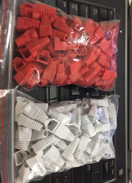 Đầu chụp hạt mạng RJ45 màu xanh, boot color