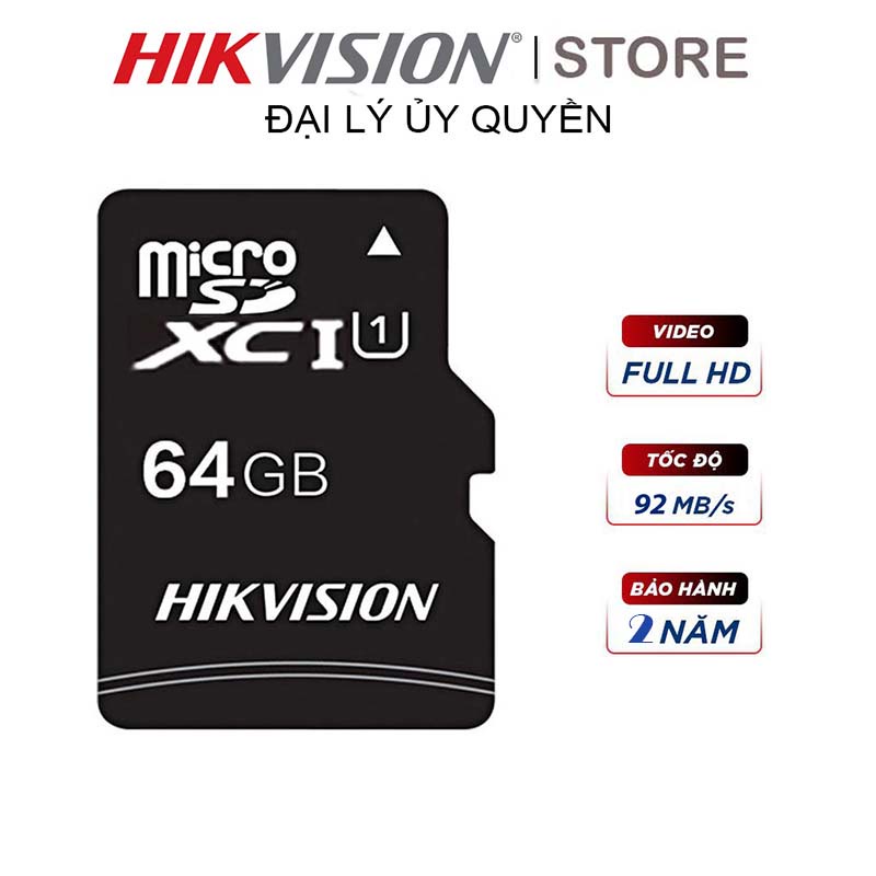 Thẻ nhớ Camera Hikvision 32GB / 64GB Class 10 tốc độ 92Mb/s Chính Hãng