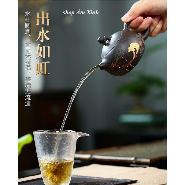 Ấm Tử Sa Nghi Hưng Tây Thi Linh Hầu 240 ml (Hắc Kim Sa)
