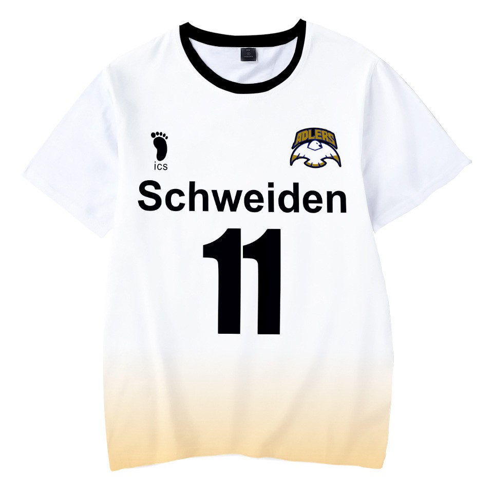Hq3 Haikyuu! Áo Thun Thể Thao Tay Ngắn QH3 Schweiden Adlers Jersey MSBY
