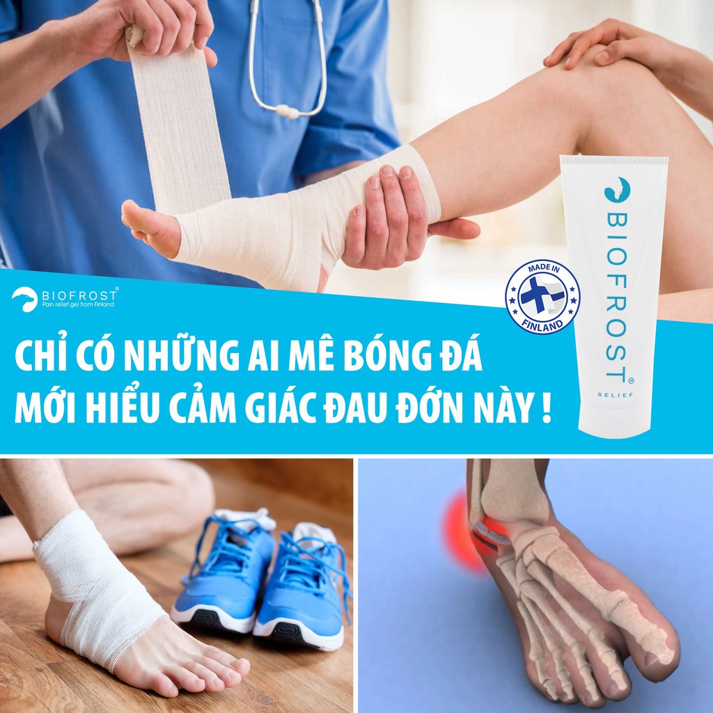 GEL LẠNH GIẢM ĐAU BIOFROST RELIEF- GEL GIẢM ĐAU NHẬP KHẨU PHẦN LAN HIỆU QUẢ NHẤT AN TOÀN NHẤT