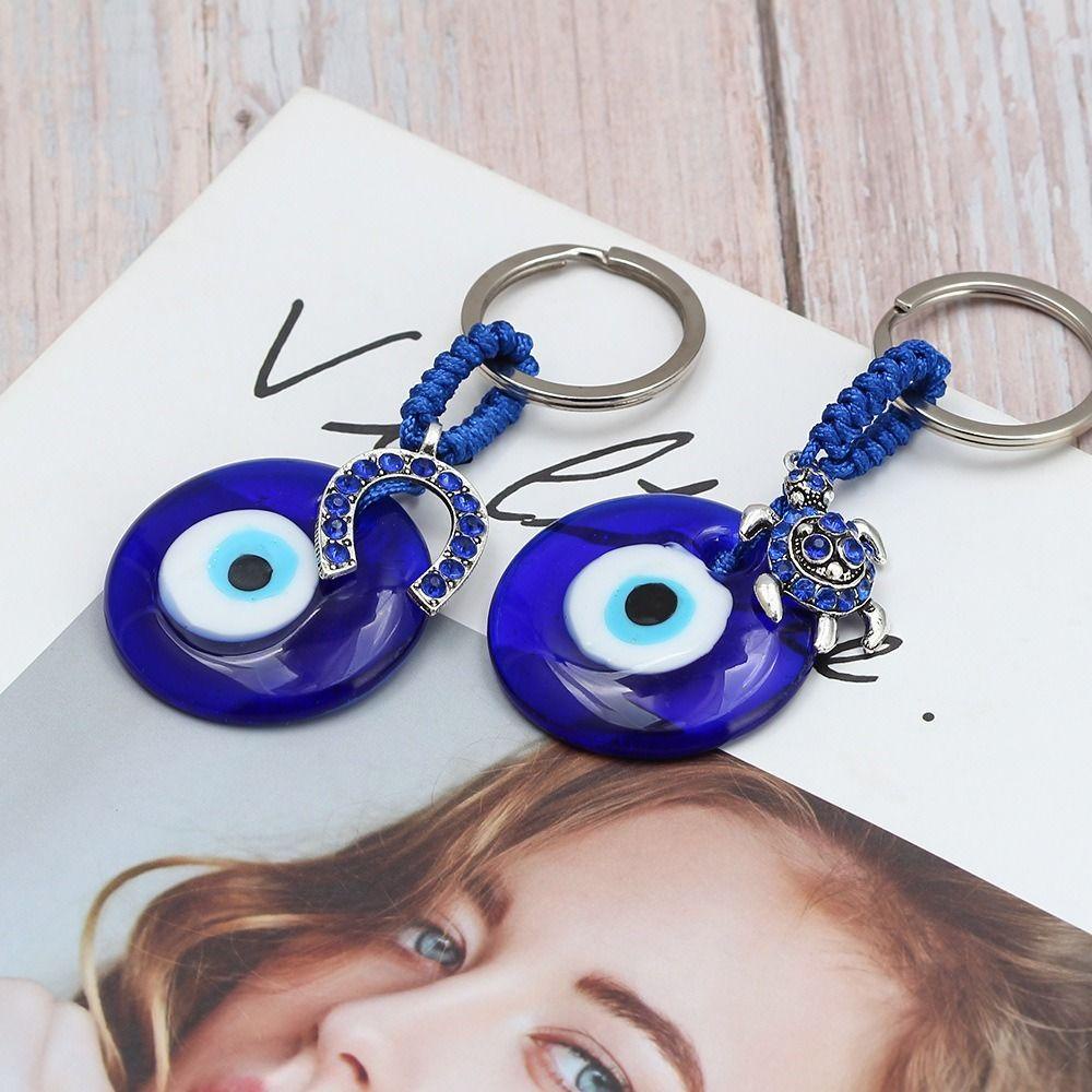 MXMUSTY Blue Eyes Keychain Creative Lucky Devil Eyes Inlaid|Translucent Bag Pendant