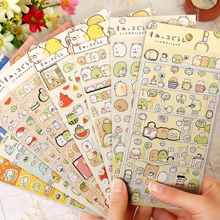 Sticker dán trang trí nhật ký hình dưa hấu/động vật hoạt hình màu đồng DIY