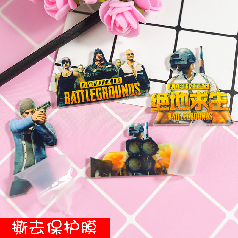 10PCS  PLAYERUNKNOWN’S BATTLEGROUNDS Harajuku Acrylic Badges Backpack Pins diy Clothes Sticker Cartoon Anime Brooch Girls gifts