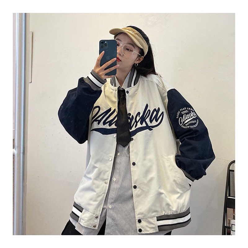 Áo khoác bomber CALASKA dù 2 lớp unisex nam nữ thu đông phối tay 2 màu | BigBuy360 - bigbuy360.vn