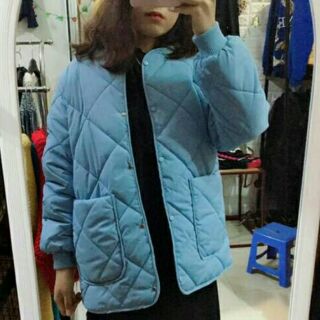 Áo khoác phao trám không cổ ulzzang