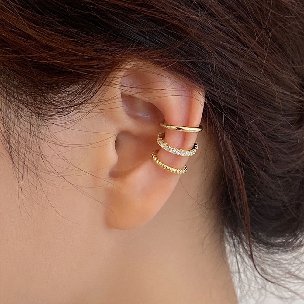 Bộ 3 khuyên tai đính đá nhiều màu sắc phong cách thời trang cho nữ