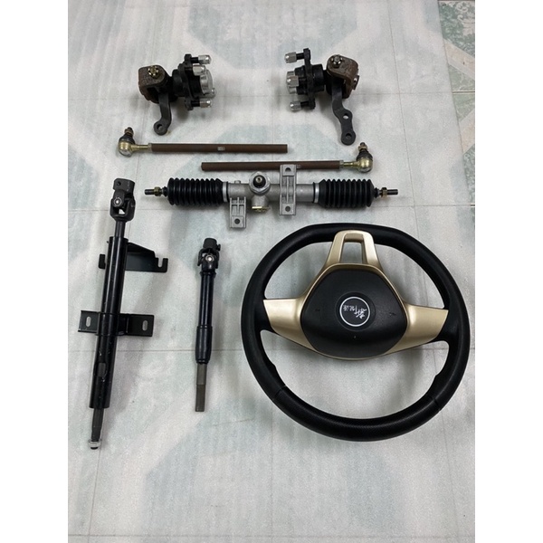 Bộ lái vô lăng xe 4 bánh,mai ơ tim ốc đo vuông 7cm,chéo 10cm,dùng chế xe 4 bánh lái vô lăng