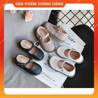 Giày da thời trang cho bé gái phong cách cổ điển sang chảnh chính hãng MG Baby