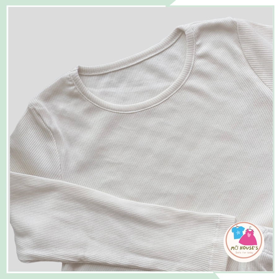 Bộ thun tăm cotton dài tay cho bé trai, bé gái từ 10kg - 24kg BBT02