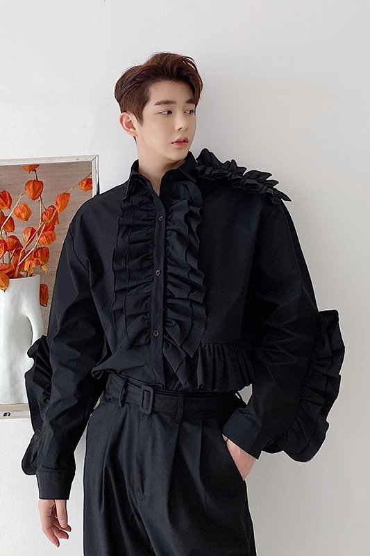 Áo Sơ Mi Tay Dài Xếp Ly Thời Trang Dành Cho Nam