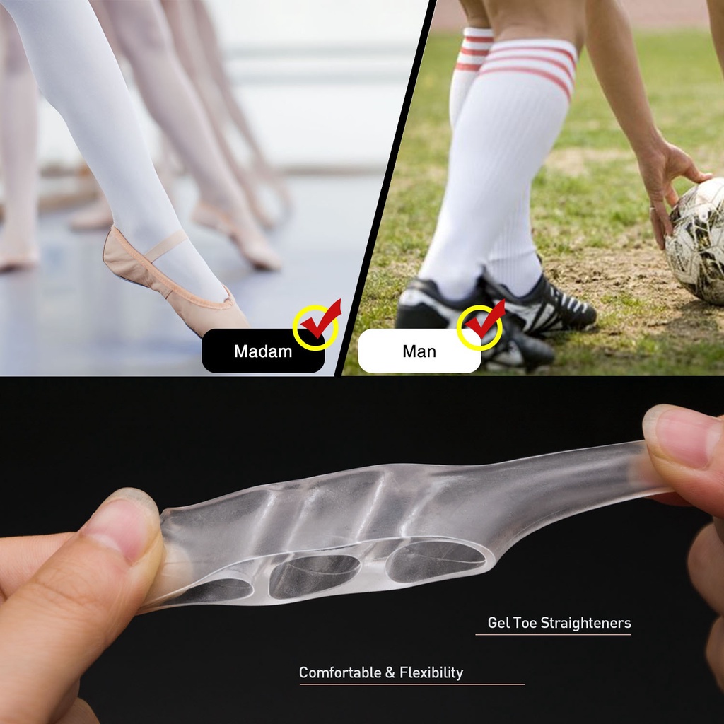 Set 2 dụng cụ hỗ trợ tách ngón chân thiết kế trong suốt tiện dụng