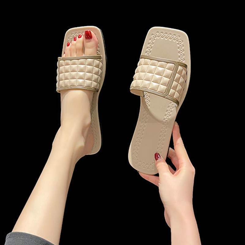 Dép đế bằng IELGY mũi vuông thời trang đi biển dành cho nữ