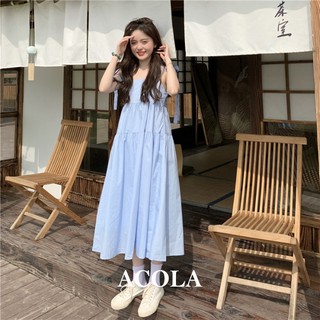 Váy hai dây babydoll thô thắt nơ acola z007