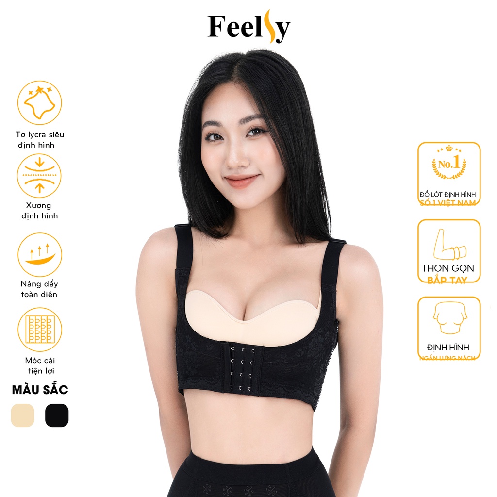 Áo gen định hình Feelsy A500 nâng ngực, chống chảy xệ, gen mỡ lưng nách tạo đường cong thon gọn, chống gù lưng