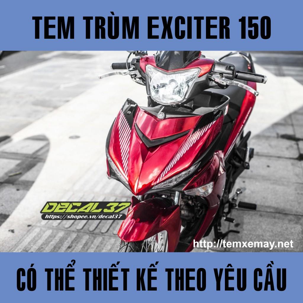  Tem Trùm Exciter 150 Đỏ Đen Chrome Đẹp 