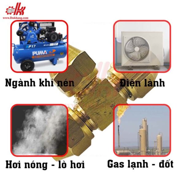 Tê 3 đầu lã ống đồng 6mm 8mm 10mm 12mm