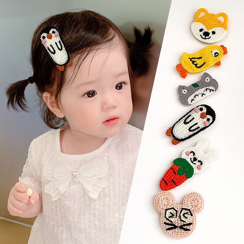 Kẹp Tóc Len Hình Thỏ Dễ Thương Phong Cách Hàn Quốc Dành Cho Nữ