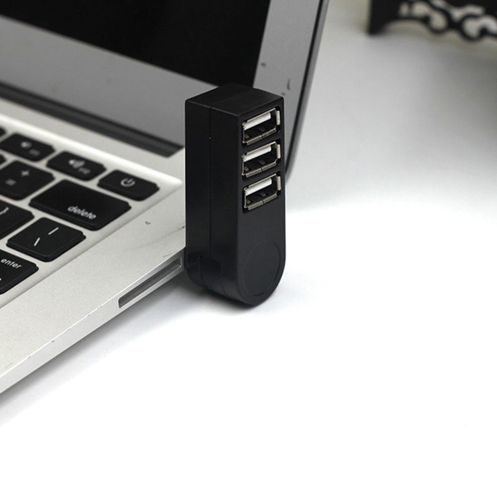 Bộ chuyển đổi mini USB 2.0 3 cổng có thể xoay dùng cho PC, Laptop, Notebook, Mac