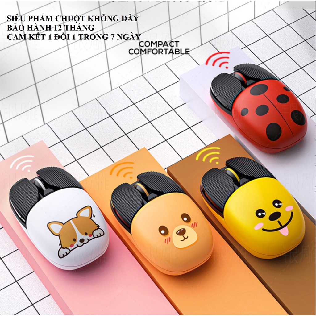 Chuột máy tính, Chuột không dây A10 SIÊU ĐÁNG YÊU, PIN SẠC