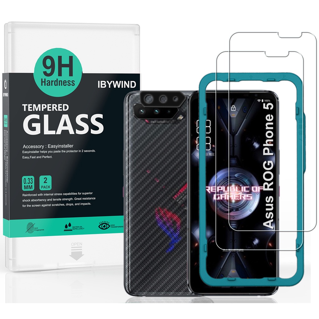 Set 2 kính cường lực Ibywind dễ dán bảo vệ màn hình điện thoại Asus Rog Phone 5/5 Pro/5S/5S Pro/5 Ultimate