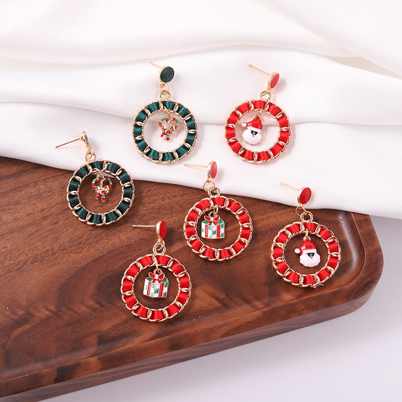 Bông tai hình cây thông/hoa/ông già nô-en thời trang cho nữ