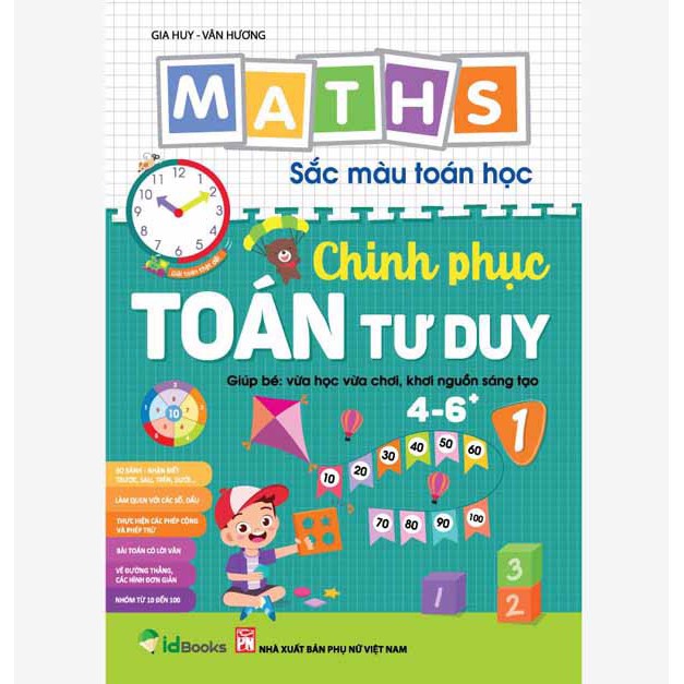 Sách - Combo 2 cuốn : Maths – Sắc màu Toán học: CHINH PHỤC TOÁN TƯ DUY - Cho trẻ 4 - 6 tuổi (Tập 1 + 2)