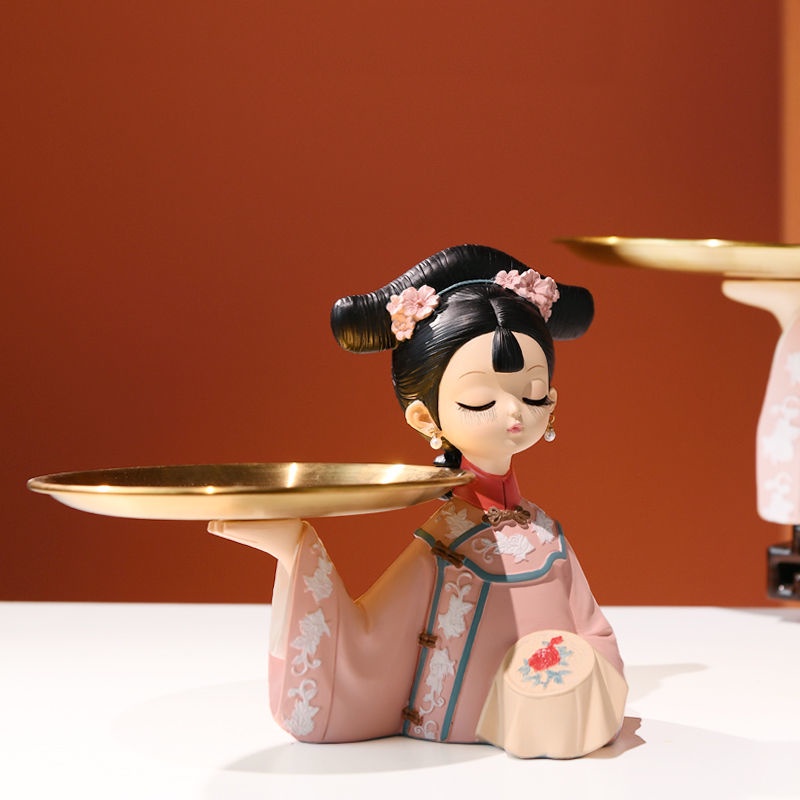 Khay Đựng Chìa Khóa Hình Cô Gái Cổ Điển Trang Trí Phòng Khách/Tiệc Cưới