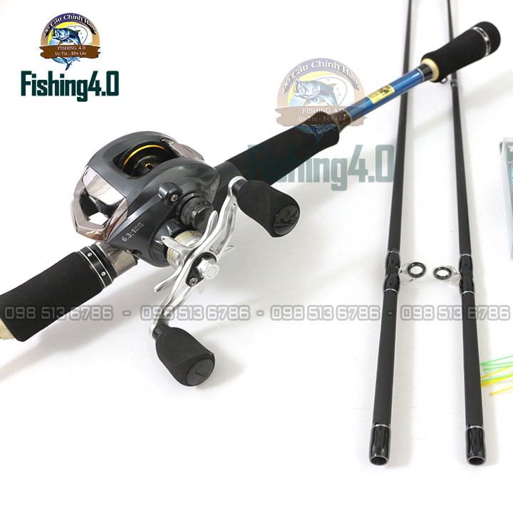 Bộ Cần Câu Lure shimano 2 ngọn kèm máy ngang Yolo CT150 kèm Quà Tặng [Fising4.0][Bộ 58D]