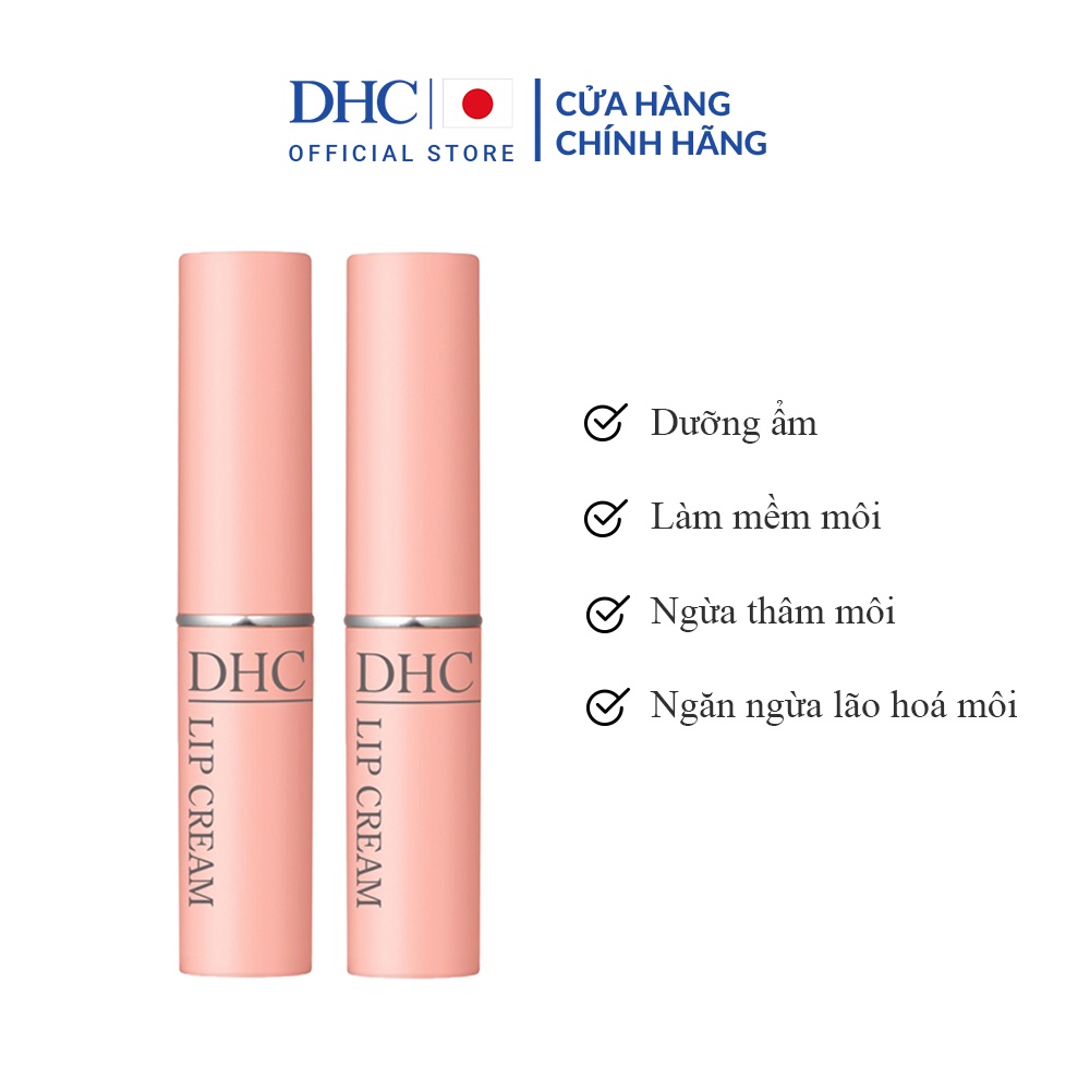 Combo 2 Thỏi Son dưỡng môi DHC Lip Cream dưỡng ẩm, làm mềm môi