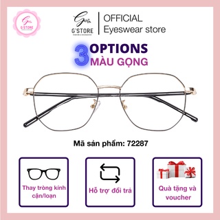 Gọng Kính Cận Nam Nữ G STORE Mắt Kính Tròn Thời Trang Viền Mỏng Chất Liệu Nhựa Dẻo 72387