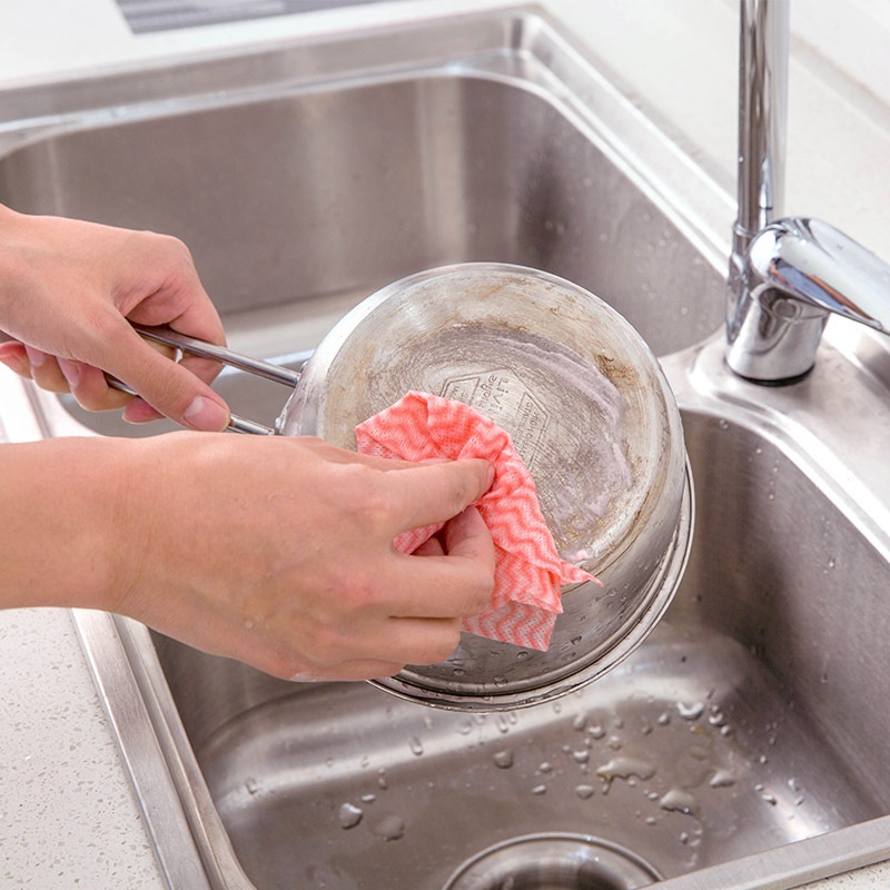 Set 80 Miếng Vải Không Dệt Lau Chén Dĩa Có Thể Tháo Rời Đa Năng